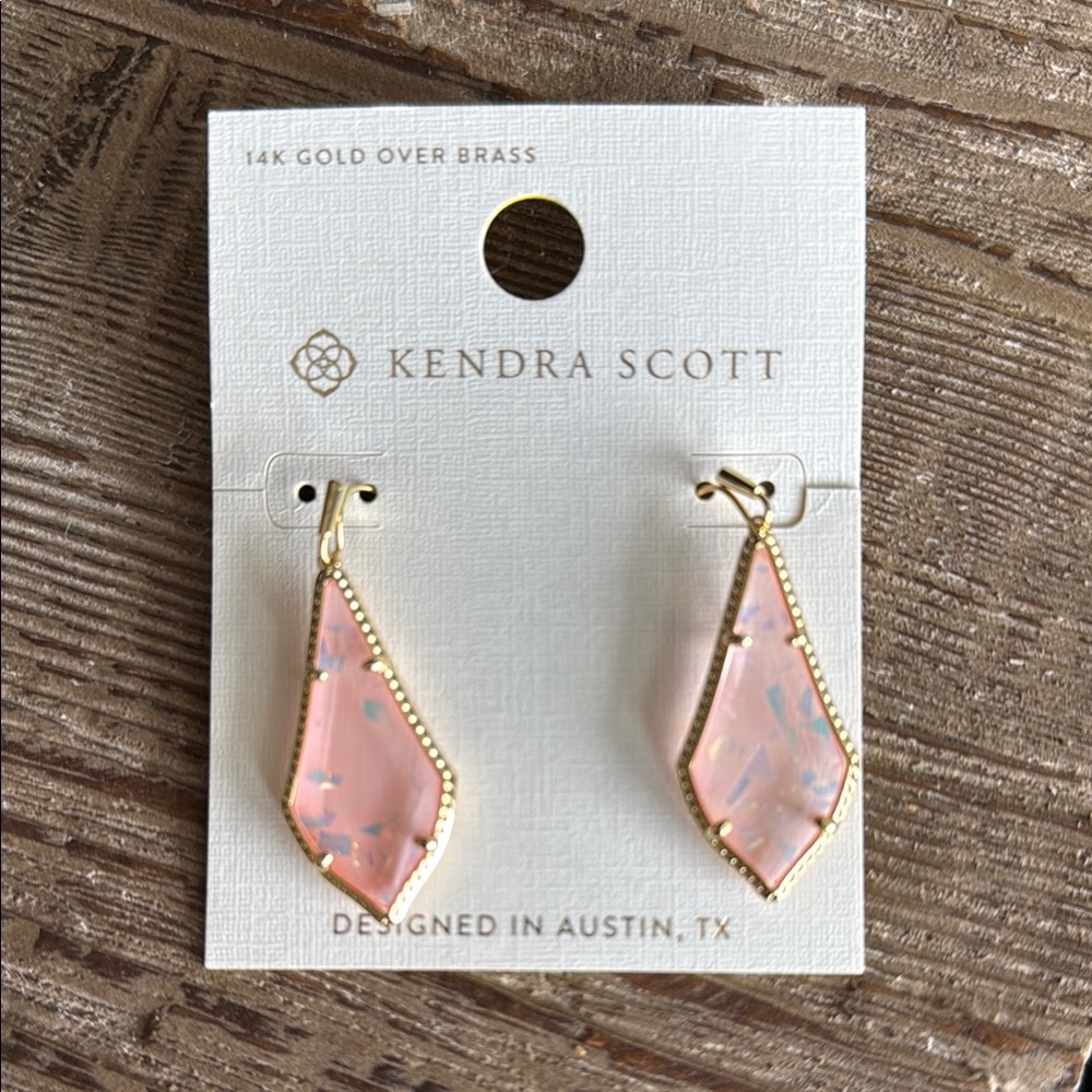 Kendra Scott Pink and Gold Geometric Earrings